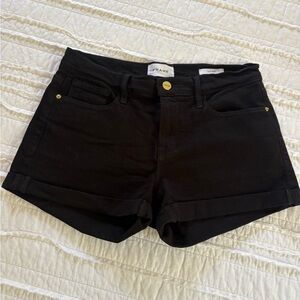 Frame Denim Black Cuffed Jean Shorts